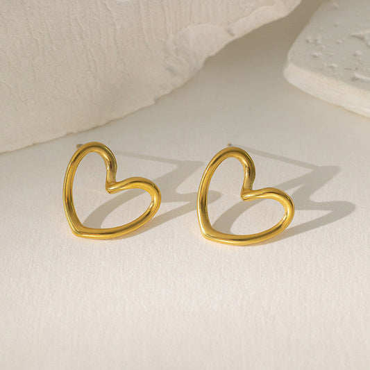Heart Shaped stud earrings| 18k Gold Plated | Anti-Tarnish| Water-proof| Sweat-Proof