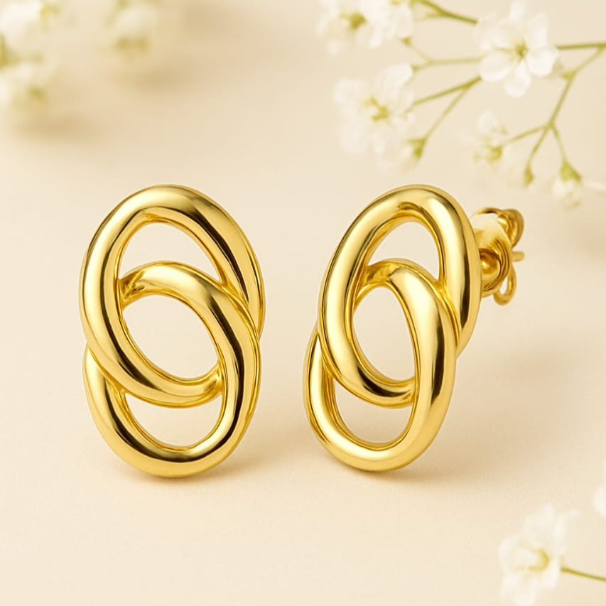 18k Gold-Plated Eternal Loop Earrings | Anti-Tarnish, Waterproof, Hypoallergenic Stainless Steel Earrings for Women