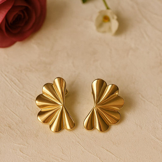 Ginkgo Leaf Earrings | 18k Gold-Plated , Anti-Tarnish, Waterproof, Hypoallergenic Stainless Steel Jewelry for Women