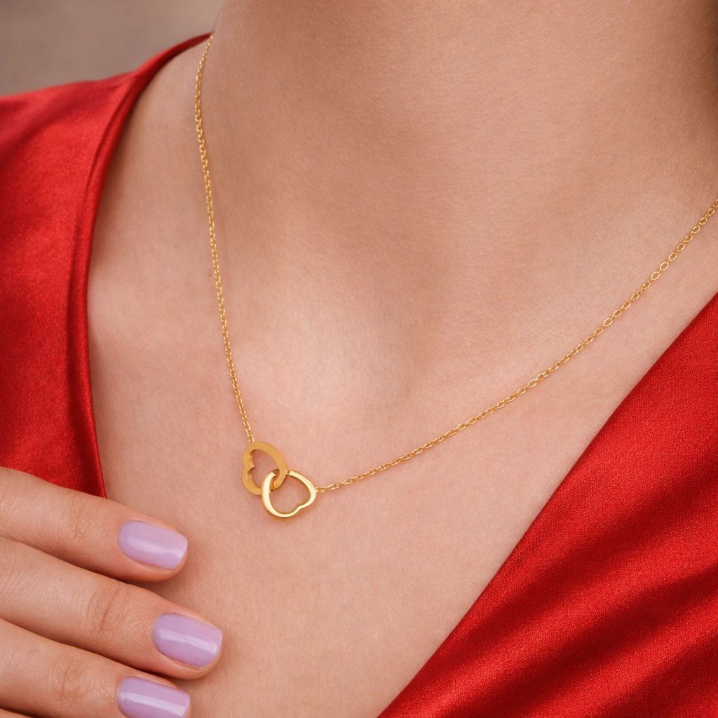 Anti-Tarnish 18K Gold-Plated Promise Heart Chain Necklace | Minimal Romantic Jewelry