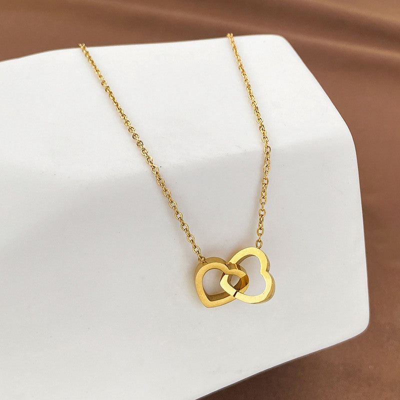 Anti-Tarnish 18K Gold-Plated Promise Heart Chain Necklace | Minimal Romantic Jewelry