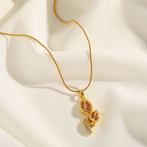 18K Gold-Plated Zirconia Tulip Pendant Necklace | Romantic, Dainty & Elegant Stainless Steel Jewelry for Women