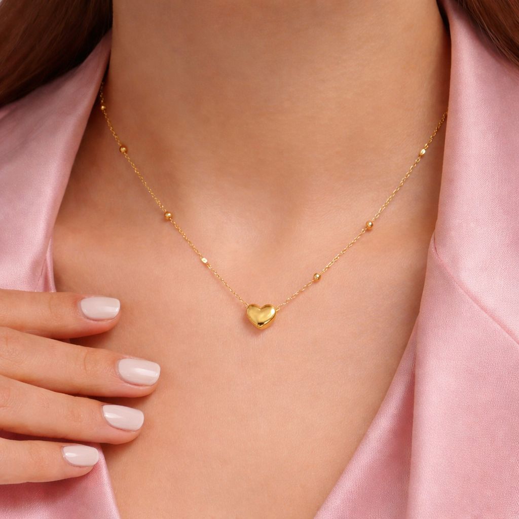 Golden Whisper Heart Necklace | Anti-Tarnish 18K Gold-Plated | Minimal Romantic Jewelry
