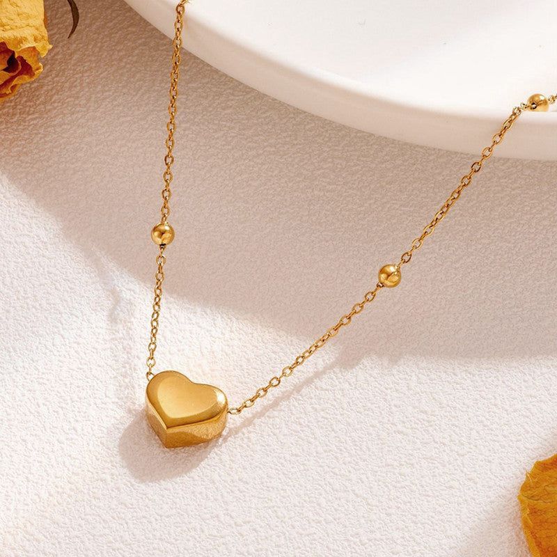 Golden Whisper Heart Necklace | Anti-Tarnish 18K Gold-Plated | Minimal Romantic Jewelry